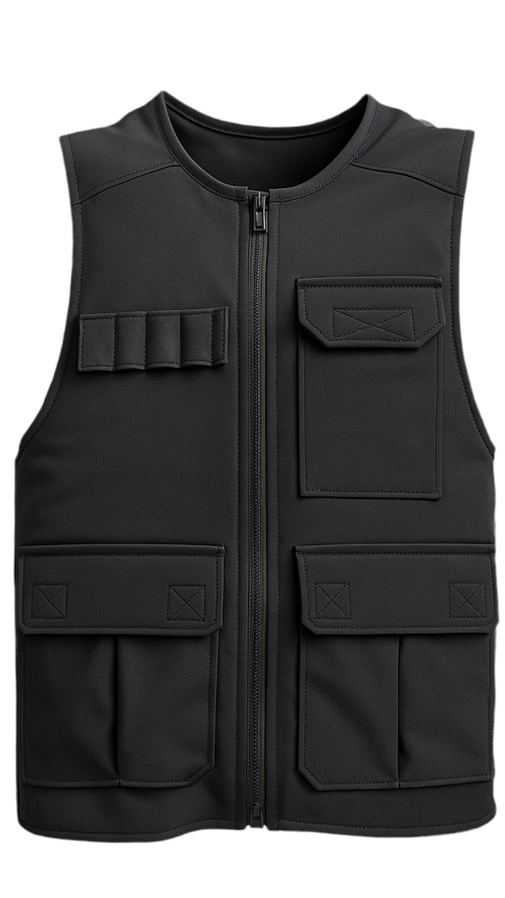 Soft Shell Bulletproof Vest front view — NIJ-Certified ShieldTec® panels for everyday discreet protection