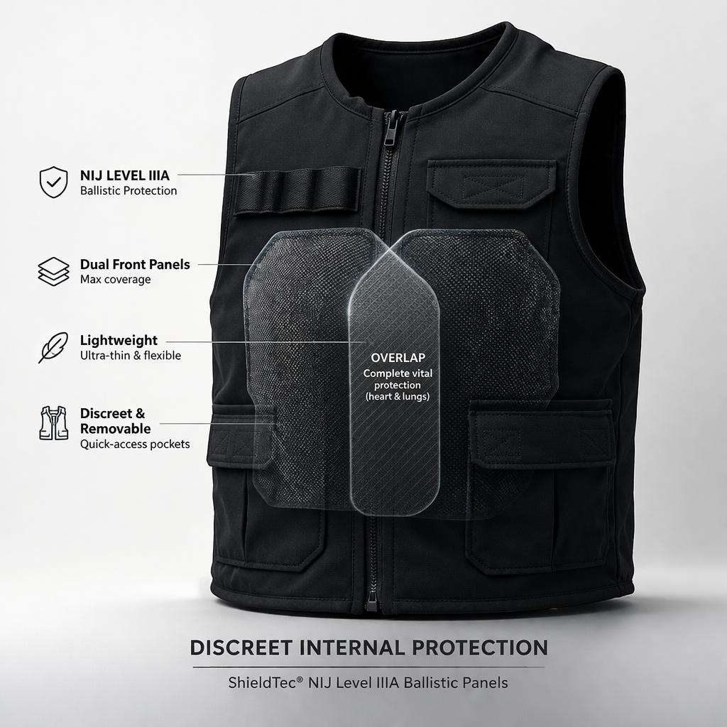 Kevlar Soft Shell Bulletproof Vest – NIJ IIIA | Innocent Armor Kevlar Soft Shell Bulletproof Vest – NIJ IIIA | Innocent Armor