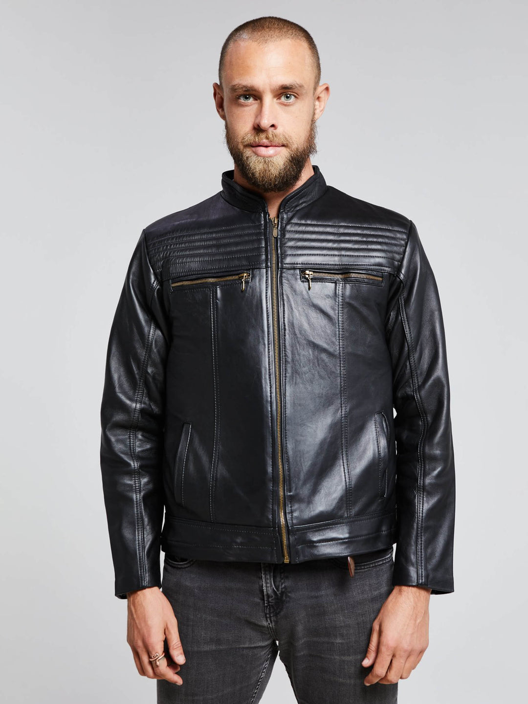 Bullet Resistant Men's Leather Jacket