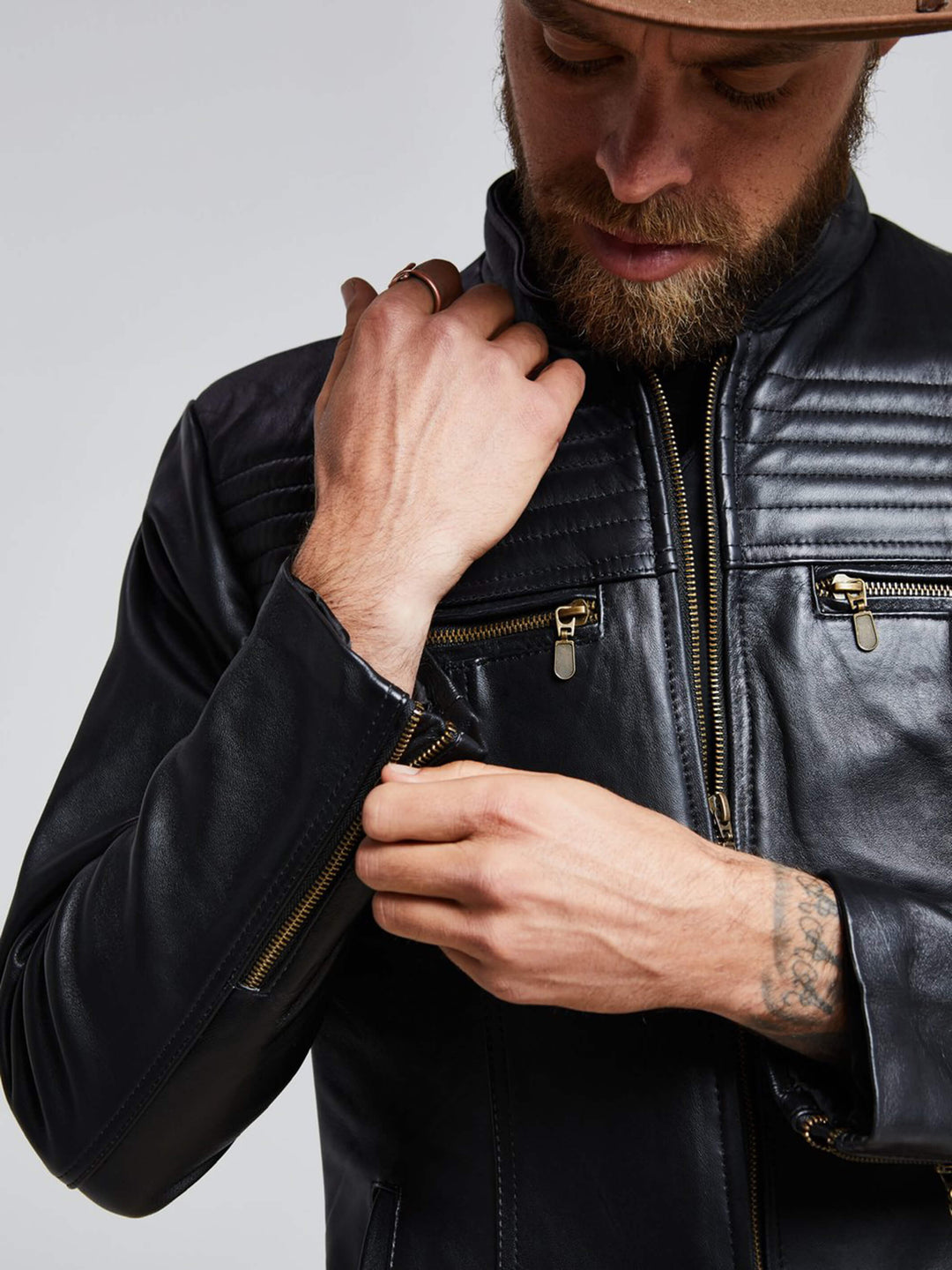 Bullet Resistant Men's Leather Jacket