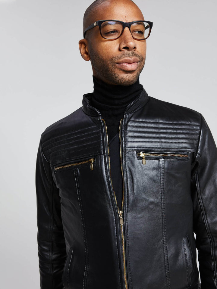 Bullet Resistant Men's Leather Jacket